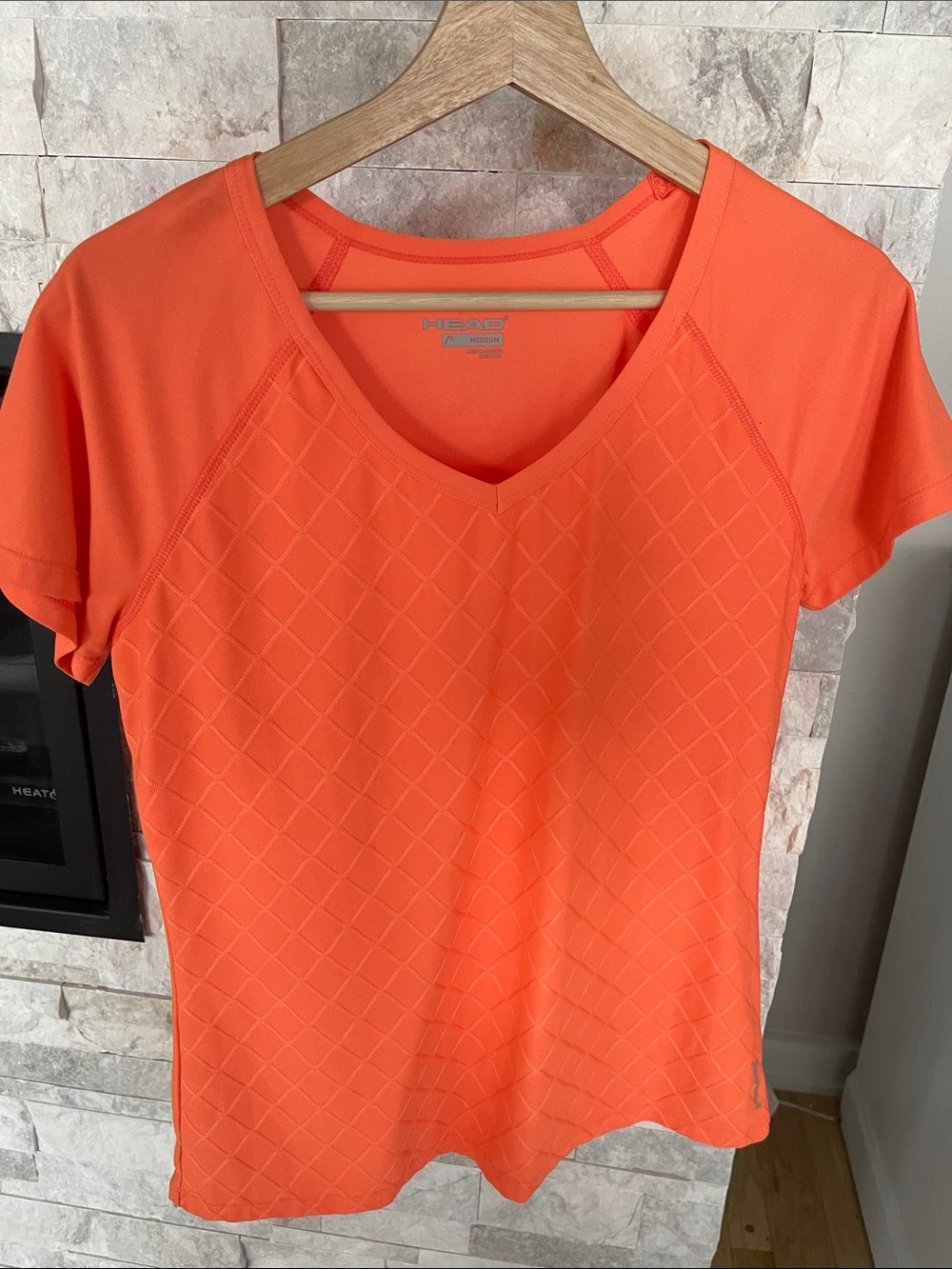 HEAD Women's Bright Orange V-Neck Short Sleeve Tee
